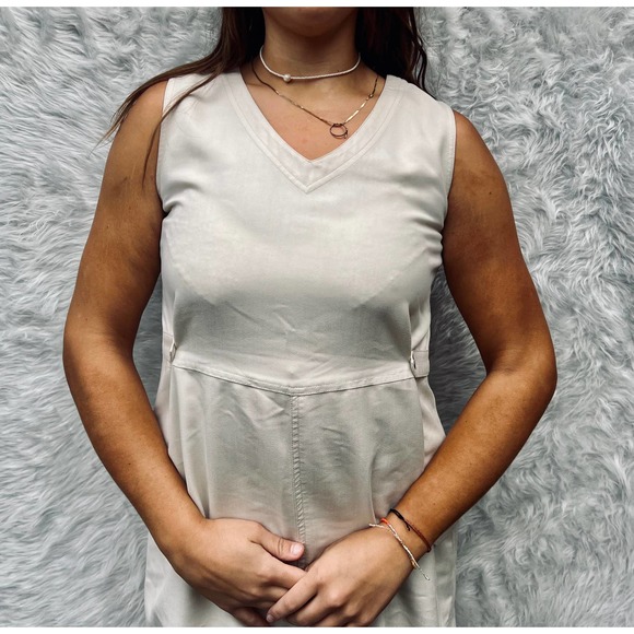 HSZ Studio Vintage Canvas sleeveless midi dress cream size medium - Picture 2 of 8